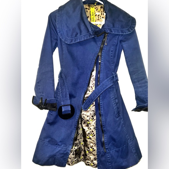 Soia & Kyo Jackets & Blazers - Designer Jean Corduroy Soia & Kyo Long trench coat Asymmetrical belted Size XXS